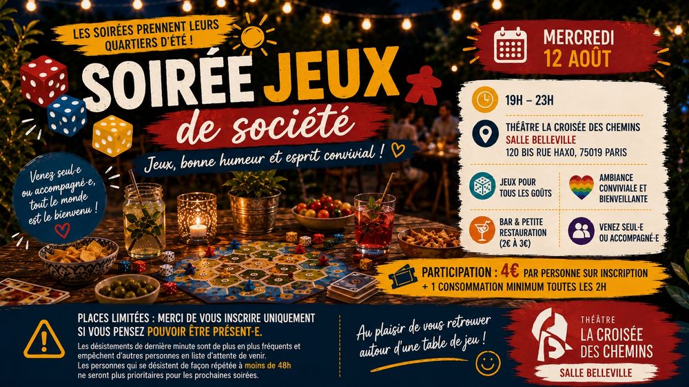 Soirée jeux de société au théâtre