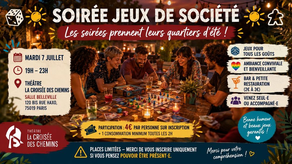 Soirée jeux de société au théâtre