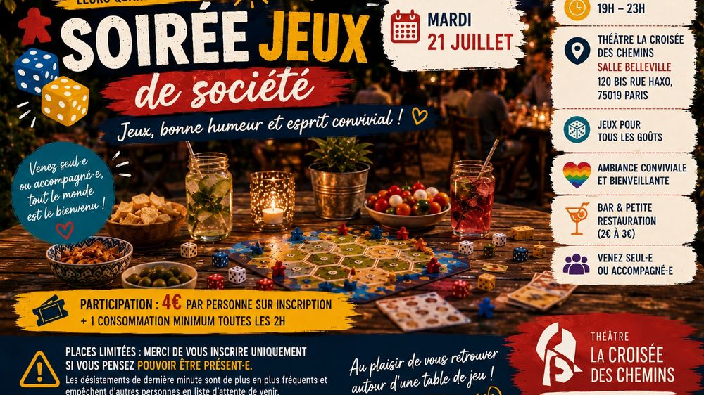 Soirée jeux de société au théâtre