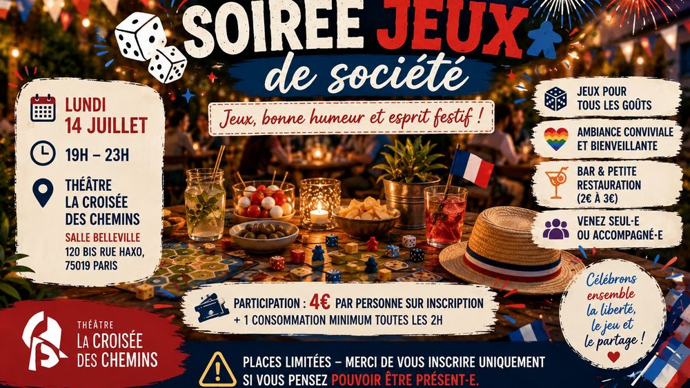 Soirée jeux de société au théâtre