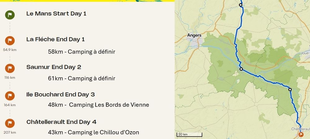 Départ vélo pour le Lézart depuis le Mans