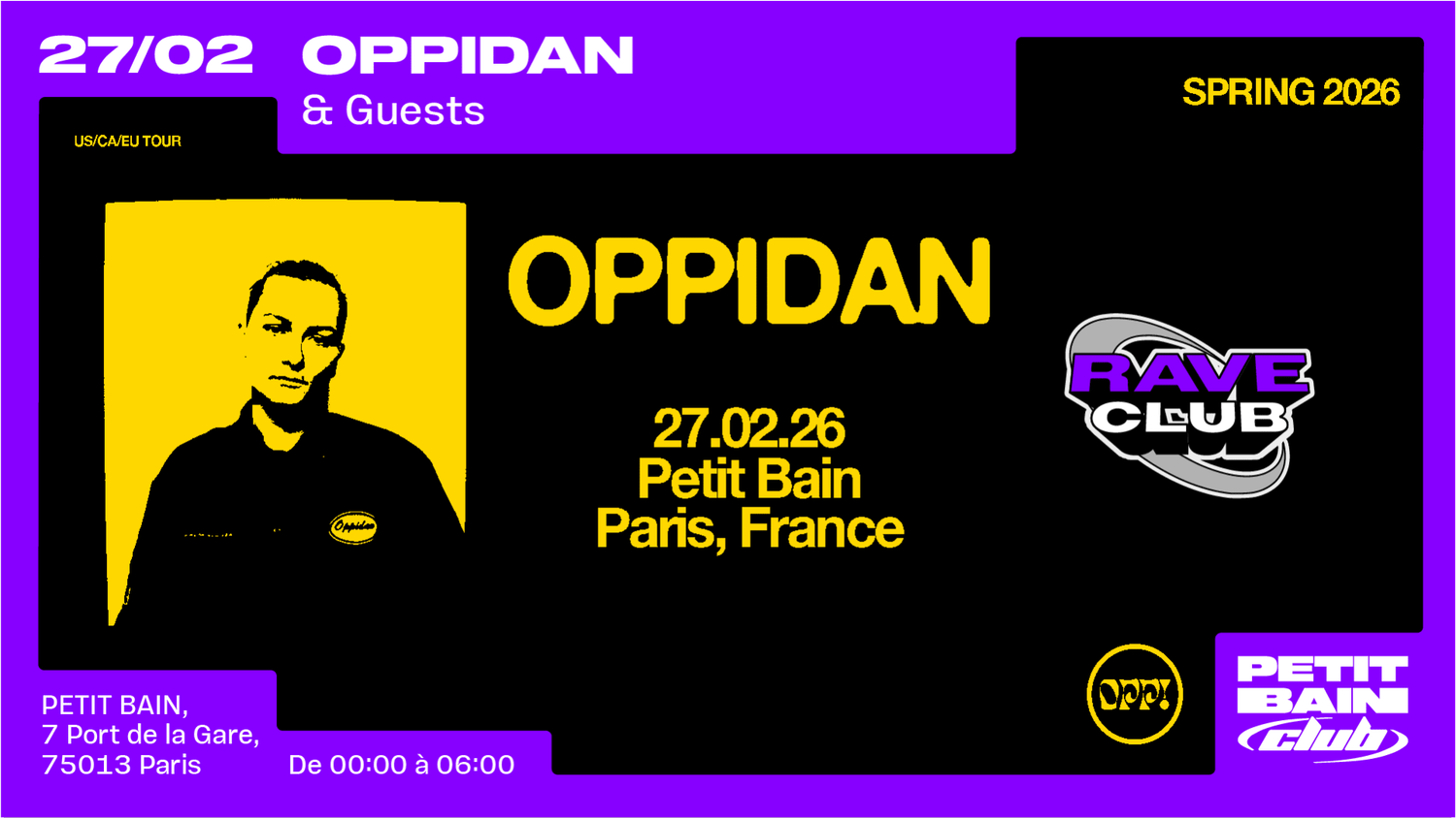 Oppidan Europe Tour 2026 : Paris