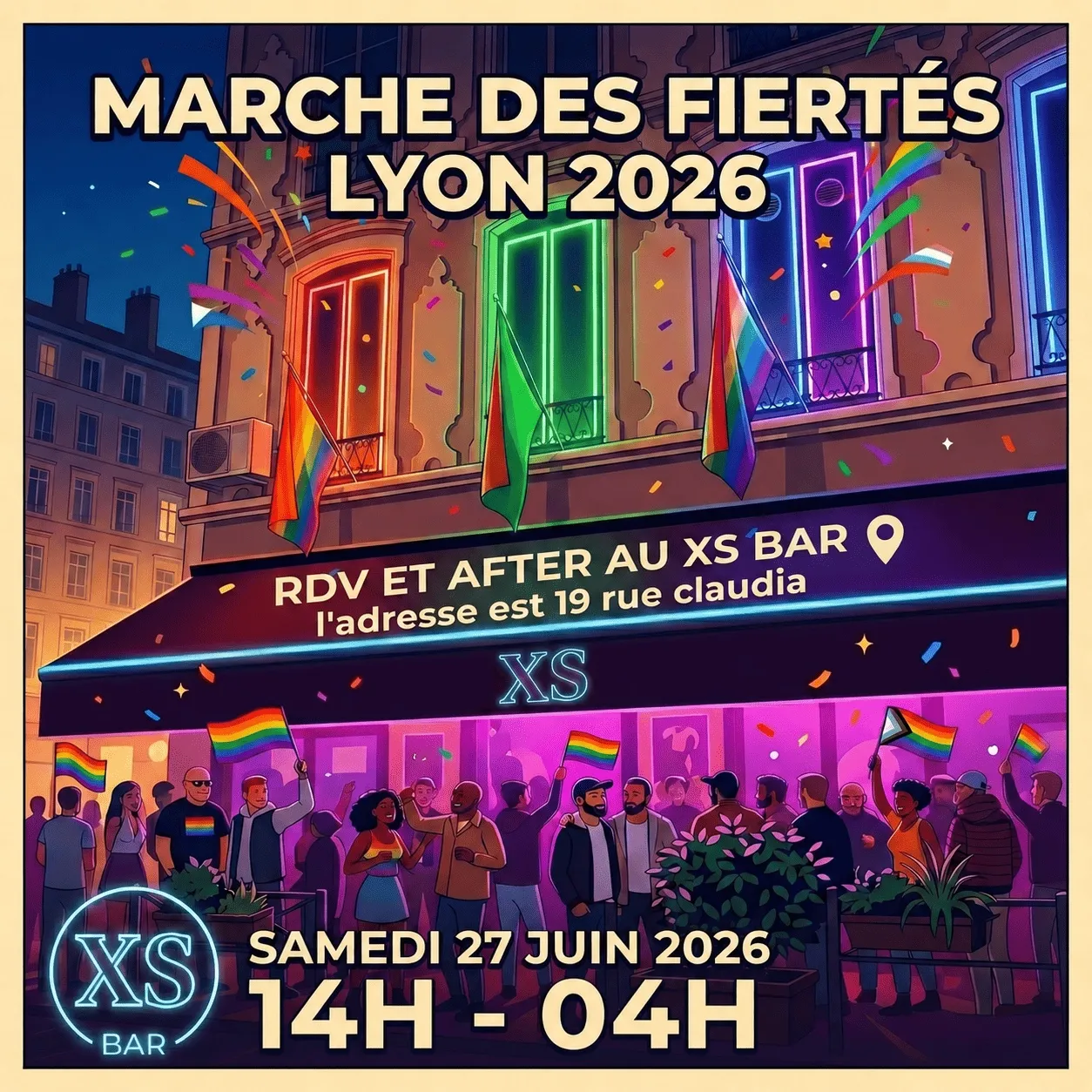 Célébrons la Marche des fiertés au XS BAR